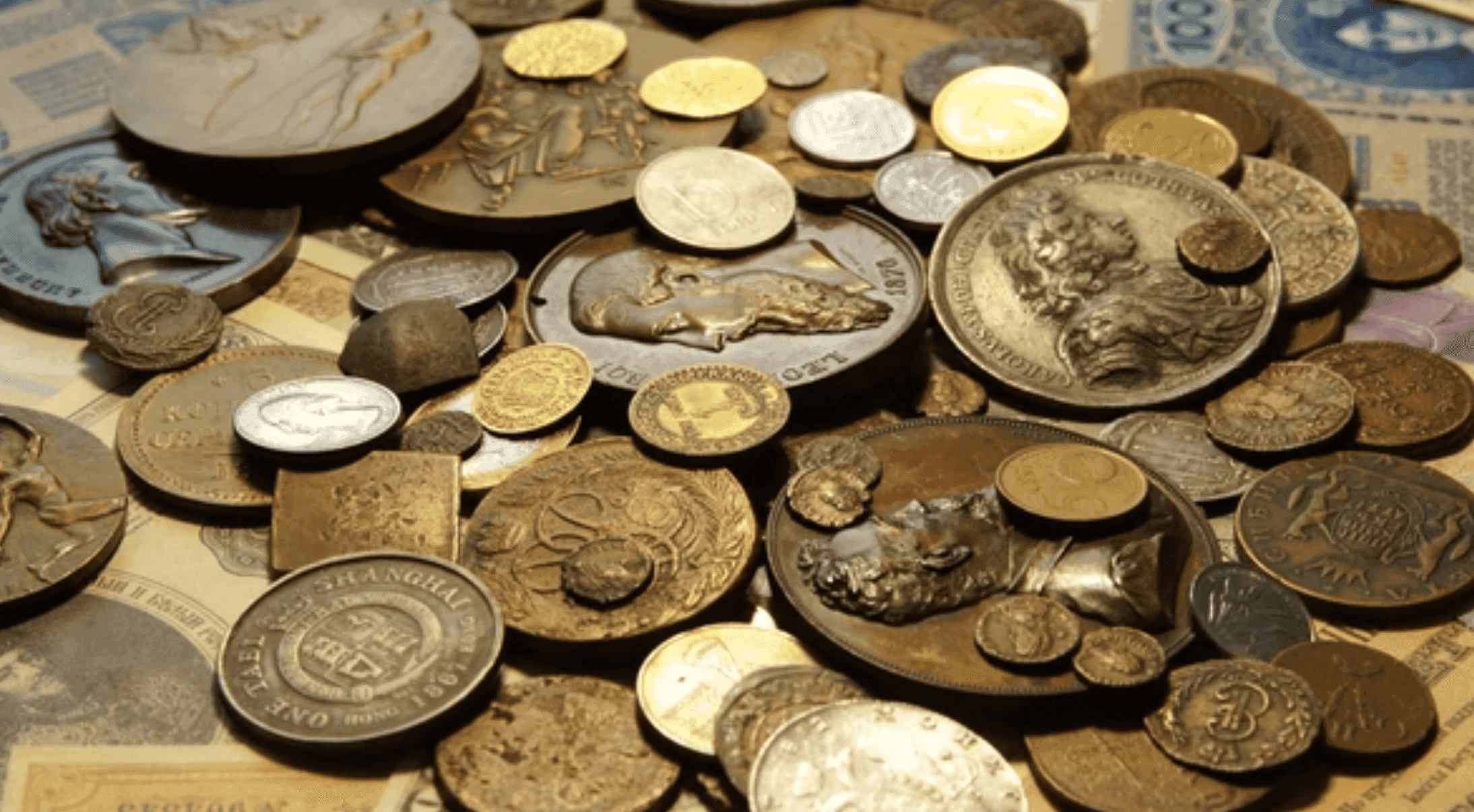 Pièces de monnaie et billets anciens de collection